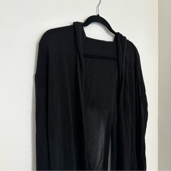 Lululemon Still Movement Wrap Cardigan Hooded Black Size Small Women’s Pockets - Picture 4 of 11